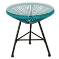 thumbnail image 6 of Topbuy 3 Piece Patio Leisure Set Turquoise PE Wicker Chairs with Glass Table Steel Frame, 6 of 6