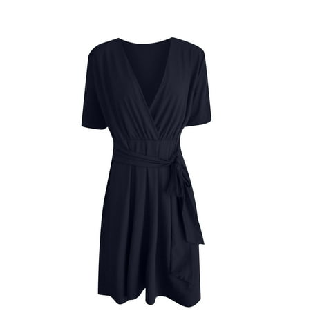 

Funicet Midi Dresses for Women Summer Maternity Solid Short Sleeve Split Long A-Line Elegant Belt Breastfeeding Dresses