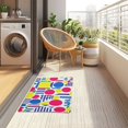 thumbnail image 4 of Yayeee Doormat for Indoor Entrance 32" x 20" Non Slippery Floor Rug, Red Retro Shapes, 4 of 8