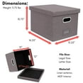 thumbnail image 3 of Internet's Best 4-Pack Collapsible File Storage Organizer with Lid - Grey, 3 of 9