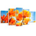 thumbnail image 2 of Yellow Spring Flowers on Blue - Floral Canvas Art Print, 2 of 3