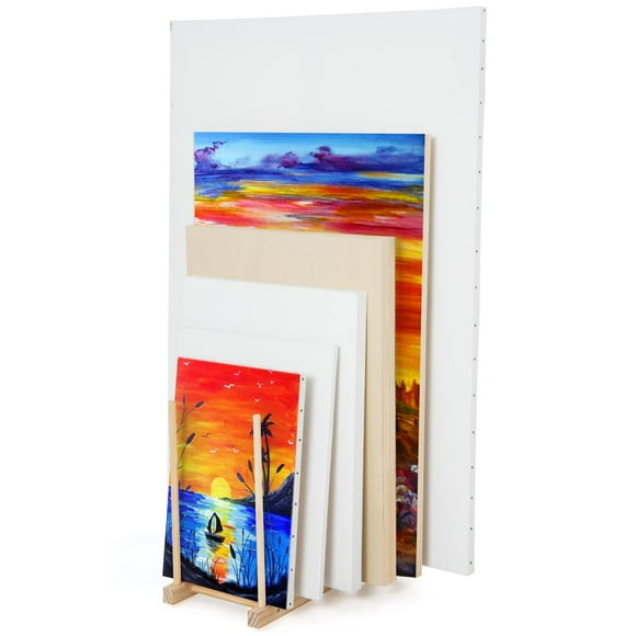Falling in Art Small Wooden Art Storage Rack - Canvas Drying Stand for Artworks, Frames, Canvases, Drawing Boards, Prints, Panels, Paintings Display