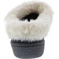 thumbnail image 4 of Clarks Womens Slipper Suede Leather Knitted Collar Clog Slippers - Plush Faux Fur Lining (6, Grey), 4 of 6