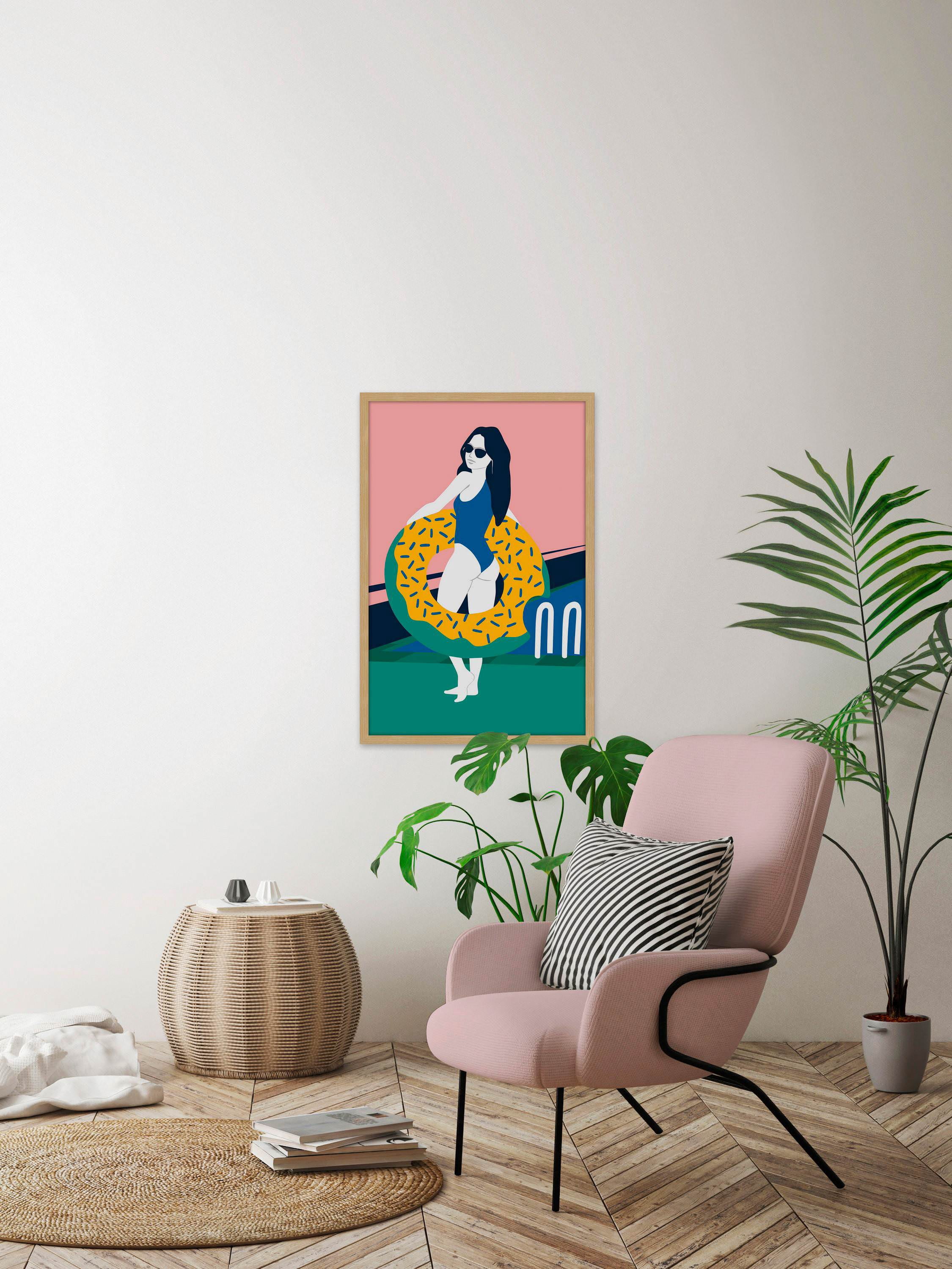 Donut Floater Framed Painting Print