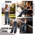 thumbnail image 5 of EMMIOL Wide Leg Jeans for Women Mid-Low Waist Baggy Boyfriend Jeans Y2K Vintage Denim Pants with Pockets, 5 of 7