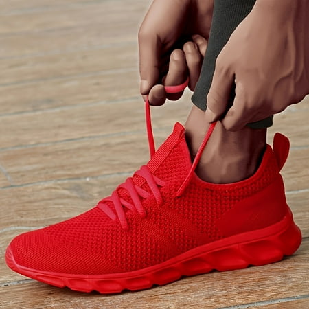 

Men‘s Running Shoes Couple Knit Breathable Lightweight Running Shoes Outdoor Athletic Walking Sneakers Valentine‘s Day Spring And Summer