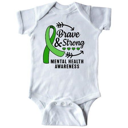 

Inktastic Mental Health Awareness Brave and Strong with Arrows Gift Baby Boy or Baby Girl Bodysuit