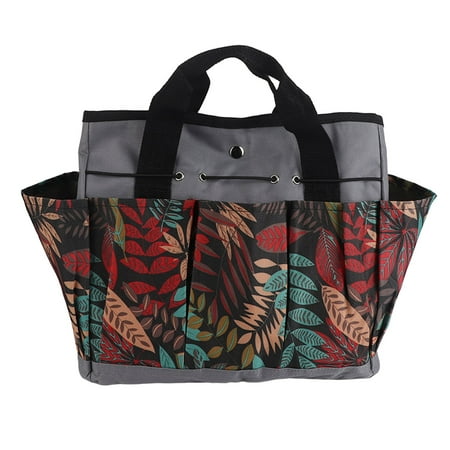 

Garden Tote Bag Oxford Cloth Garden Tool Storage Bag Garden Tool Bag With Handle Roomy Pockets Grey Flower