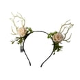 thumbnail image 3 of Diadema con flores y astas iluminadas, hermosa diadema con luz LED para cosplay, regalo de cumpleaños, 3 of 9