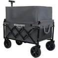 thumbnail image 3 of LuckyNote Expandable Dual-Layer Utility Wagon, 225 lbs Capacity Folding Cart with 100% Extra Storage Space, 360° All-Terrain Wheels, for Camping Shopping Gardening, Gray, 3 of 27