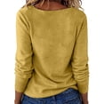 thumbnail image 5 of Wutalume Women's Knit Tops - Cowl Neck Long Sleeve Solid Sweater, Casual Pullover Blouse for Everyday Elegant Wear,Yellow M, 5 of 5
