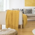 thumbnail image 2 of PiccoCasa Soft Acrylic Decorative Throw Blanket Fringe for Couch 50"x60" Yellow, 2 of 8