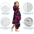 thumbnail image 7 of Black Pink Butterfly Pattern Hooded Bath Towel，60"x35" for Ages 3 To 12 Kids, Quick Dry Lightweight Soft Microfiber Hood Beach Towel Cover Up for Kids, 7 of 7
