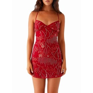 Women Boho Halter Maxi Dress Floral V Neck Sleeveless Loose Fit Backless  Irregular Hem Long Holiday Vacation Dress Orange & Red M - Walmart.com