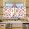 thumbnail image 2 of Yayeee Kitchen Curtains Tier Set of 2 Light Filtering 57"x24" Over Sink Window Panels, Starfish Seashell, 2 of 7
