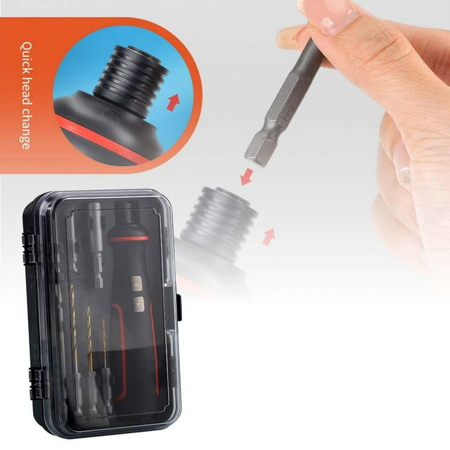 Kit de Tournevis Sans Fil avec Contrôle de Vitesse Variable Bits Interchangeables Fonction Avant/arrière & Batterie Rechargeable pour Électronique/construction 1 Tournevis Besoins d'Appartement Précision Sans Fil