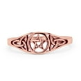 thumbnail image 2 of Minimalist Star Of David Trinity Oxidized thumb Ring 925 Sterling Silver Size 5, 2 of 6