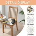 thumbnail image 2 of Black White and Gold Marble Seat Covers for Dining Room Chairs Set Of 4,Stretch Printed Washable Chair Seat Cover with Elastic Ties and Button,Removable Waterproof Couch Cushion Covers, 2 of 6