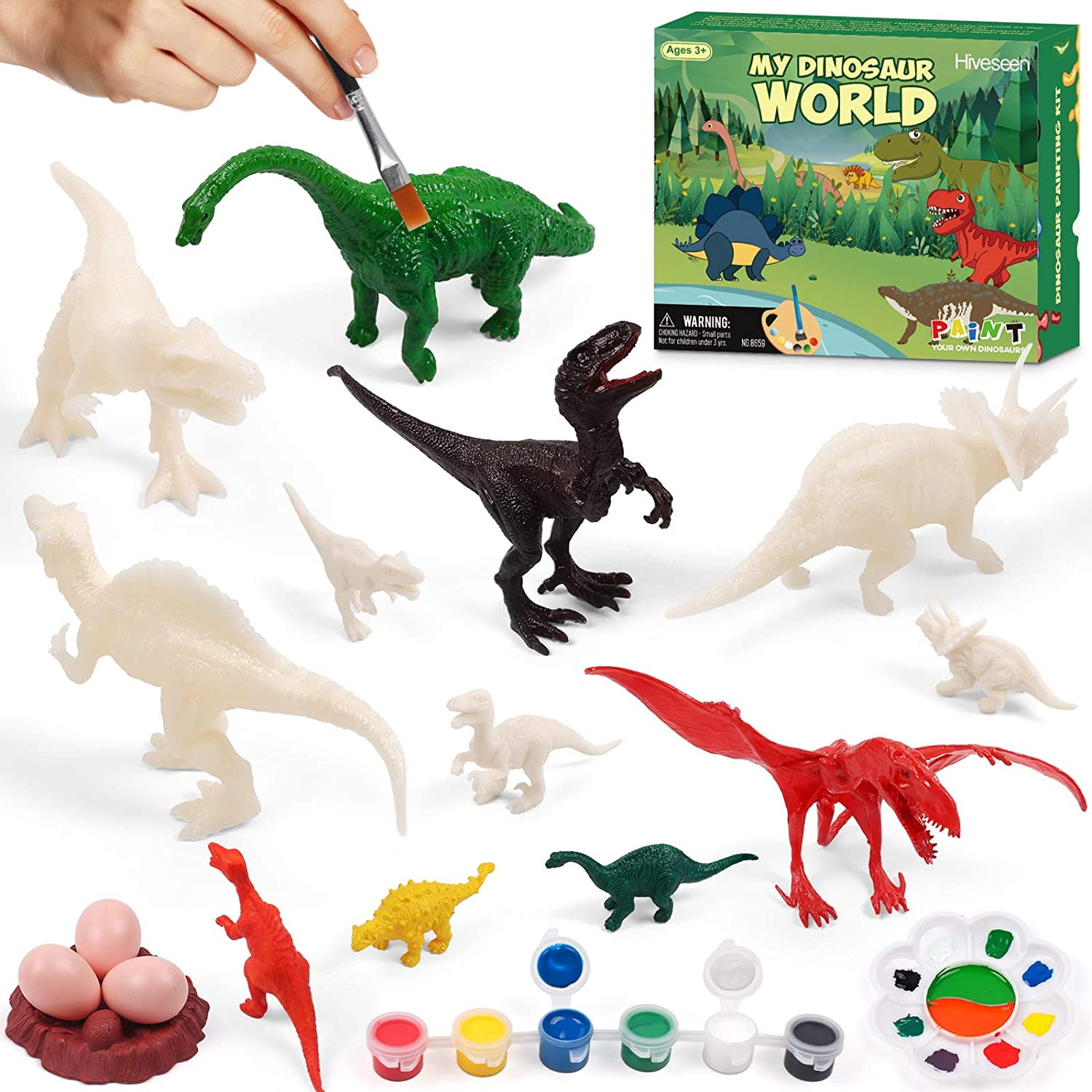 Art Supplies for Kids Paint Your Own Dinosaur Creativity DIY 3D Painting Dinosaurs Toys Arts and Crafts for Boys Girls Age 3,4,5,6,7,8 Years Old Big Size Dinosaur Painting Kit for Kids Crafts