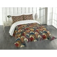 thumbnail image 3 of Ambesonne African Quilted Bedspread Set 3 Pcs, Abstract Paisley Motifs, Queen Size, Multicolor, 3 of 5