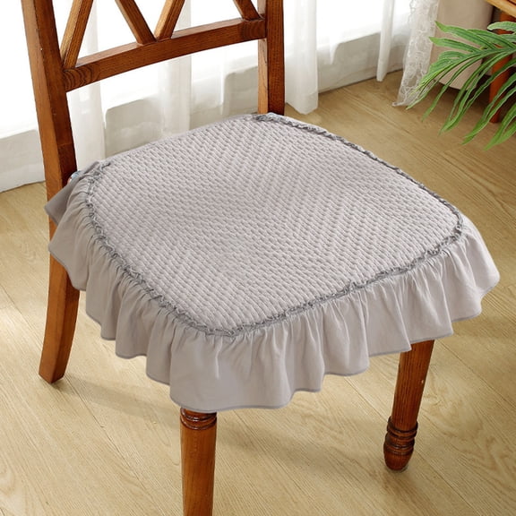 Princess Chair Cushion And European Style Dining Chair with Pad Ruffled Chair Cushions,Linen and Breathable Chair Cover Girl Cute Washable Cushion,for Banquet Hotel Wedding Party