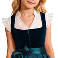 thumbnail image 6 of THDHVS Girls Shirts,Lace Flower Hollow Out Ruffle Trim Short Sleeve Crop Top Oktoberfest Wear for Girls,Girls Tops White 9-10 Years, 6 of 6