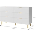 thumbnail image 4 of Danolapsi White 6 Drawer Dresser for Bedroom,56” Large Double Dresser with Wide Drawers,Wood Dresser with Metal Legs,Modern Chest of Drawers, Wide Dresser Organizer for Closet,Living Room,Hallway, 4 of 8