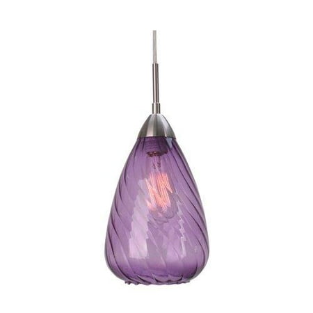Woodbridge Lighting 13226STN-C207 Pendants Soak Indoor Lighting ;Satin Nickel with Purple Shade