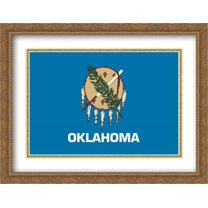Oklahoma State 2x Matted 36x28 Large Gold Ornate Framed Art Print by The Flag Art Print Series
