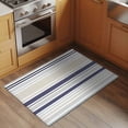 thumbnail image 3 of 2x3 Door Mat Rug, Beige Stripe Non-Skid Rubber Backing Large Rectangle Rugs - Living Room Bedroom Home Office, Modern Abstract Art Navy Blue Striped Rustic Indoor Floor Mat Carpets Washable Rug, 3 of 9