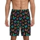 thumbnail image 1 of Balery Multicolored Butterflies Pantalones cortos de pijama de punto de algodón para hombre con cinturilla y bolsillos-Large, 1 of 6