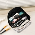 thumbnail image 2 of FORMRS Makeup Bag Travel Cosmetic Organizer for Women Fold Flat Zipper Pouch with Handle, Gray Cat Pattern, 2 of 8