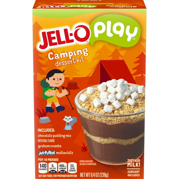 JellO Play Camping Dessert Kit with Chocolate Pudding Mix, Graham