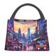 thumbnail image 1 of Fotbe Taxi Colorful Town Bolsa Térmica Portátil con Estampado, Bolsa de Entrega de Alimentos Aislada, Bolsa Reutilizable de Gran Capacidad para Comidas y Supermercado, 1 of 6