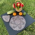 thumbnail image 2 of BomHCS 11 Inch Handmade Crochet Doily, Round Table Decoration,Pineapple Wedding Vase Lace Placemat, 2 of 3