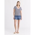thumbnail image 2 of Free Assembly Women's Cotton V-Neck Tee with Short Sleeves, Sizes XS-XXL, 2 of 4