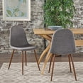 thumbnail image 2 of GDF Studio Haleigh Mid Century Modern Fabric Upholstered Dining Chairs, Set of 2, Light Gray and Dark Walnut, 2 of 11