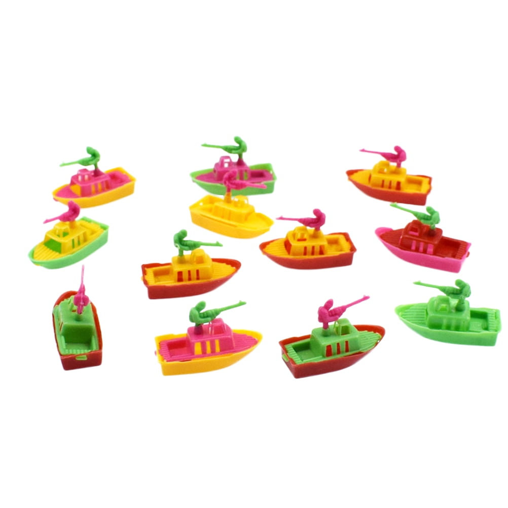20pcs Mini Plastic Boat Model Simulation Combat Boat Toy for Kids