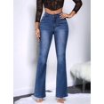 thumbnail image 5 of Women'S Flared Skinny High Waist Stretch Flared Jeans Dark Blue S, 5 of 7