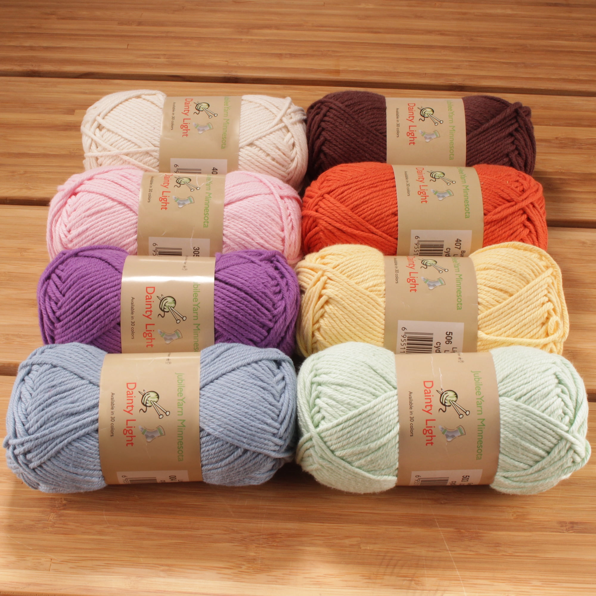 JubileeYarn Dainty Light Yarn - 100g/Skein Worsted Weight Cotton - 006 Celedon Green - 4 Skeins