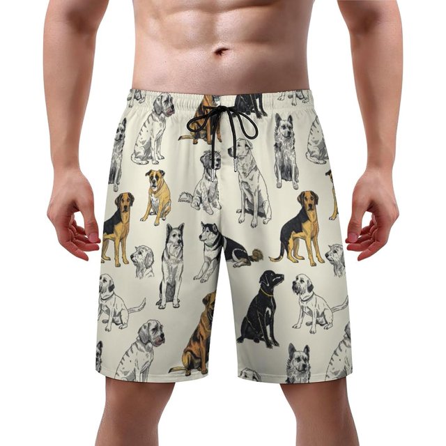 NICKSUN Men's Swim Trunks, Cute Print Quick Dry Summer Board Beach Shorts with Mesh Lining and Pockets