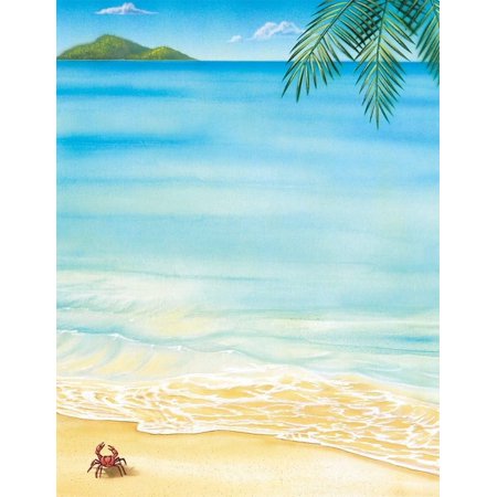 2pcs Tropical Beach Letterhead, Printer Friendly, 8.5”x11”, 80 Sheet Pack (2014233)
