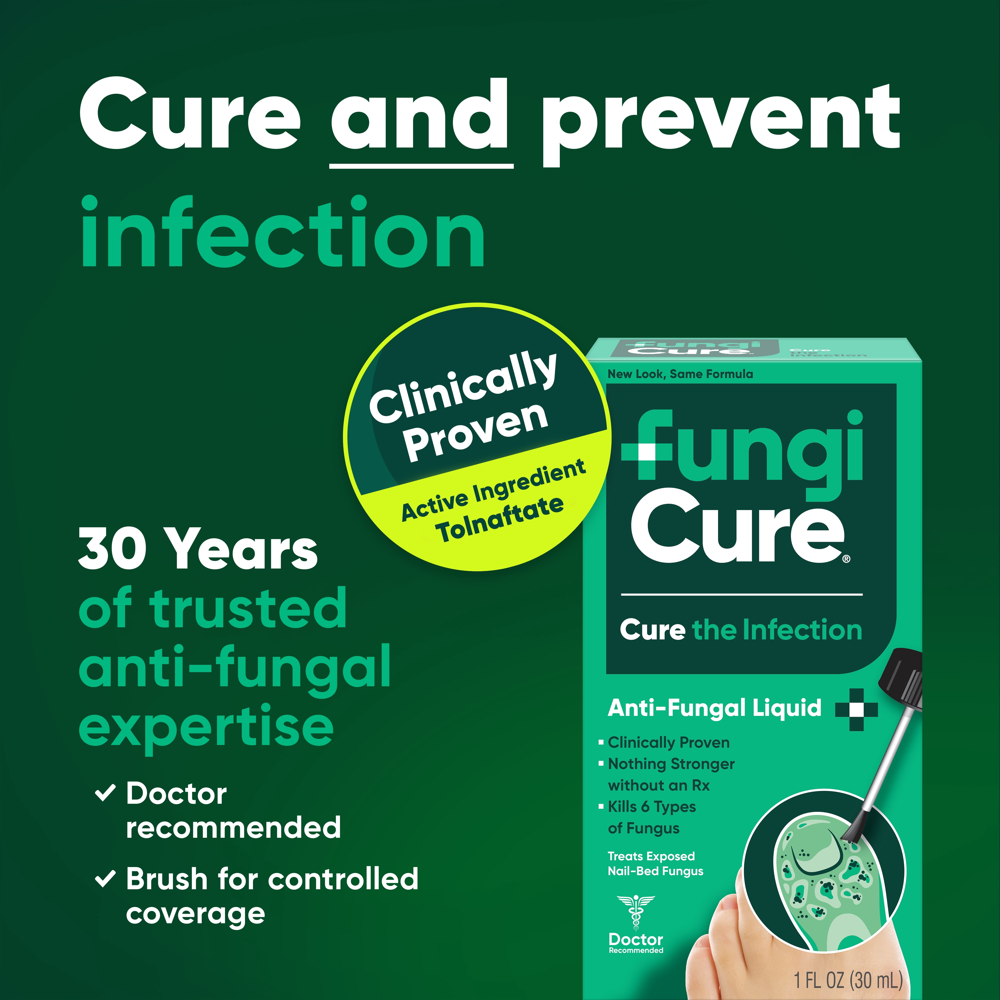 Fungicure Anti-Fungal Liquid - Nothing Stronger Without an RX - Clinically Proven - 1 fl oz