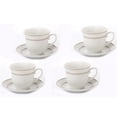 thumbnail image 1 of Elegant Durable and Colorful Porcelain Tea-Coffee Cups and Saucers Set - 8 oz. Set of 4, Gold, 1 of 7