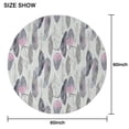 thumbnail image 6 of Pink and Grey Watercolor Feather Pattern Round Tablecloth 60"x60",Wrinkle Wipeable Table Cloth for Kitchen Dining Room Picnic Patio Party, 6 of 6
