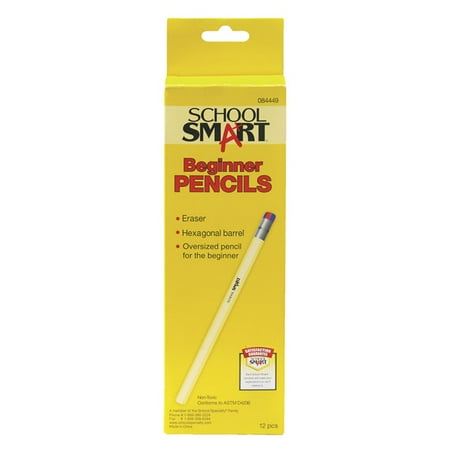 Pencils Hexagonal Barrel School Smart Hexagonal Non-Toxic Lead-Free Starter Pencil with Latex-Free Eraser, 13/32 in, No 2 Tip, Pack of 12 ()
