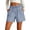 Dark Blue, variant on Women's Striped Shorts with Pocket Drawstring Shorts Elastic Waist Casual Linen Cotton Loose Fit Summer Shorts Daily & Vacation Wear Athletic Workout Shorts
