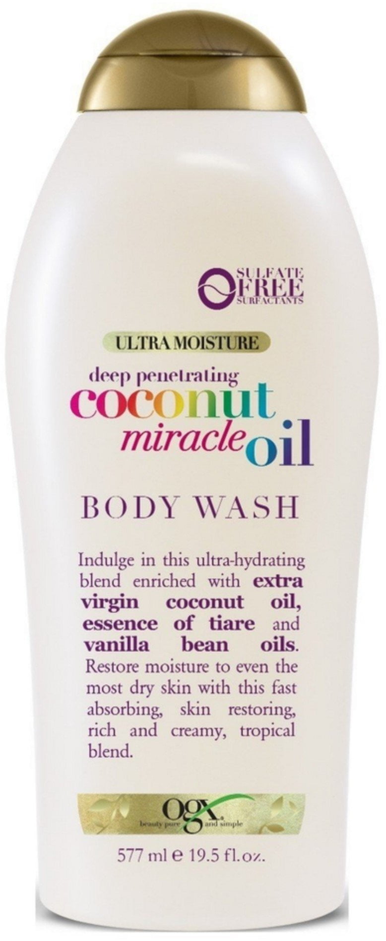 Ogx Body Wash Extra Creamy + Coconut Oil, Sulfate Free, 19.5oz, 3-Pack