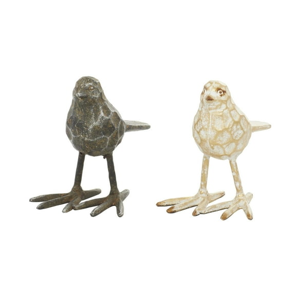 5"W, 6"H Gold Metal Bird Sculpture, by DecMode (2 Count)
