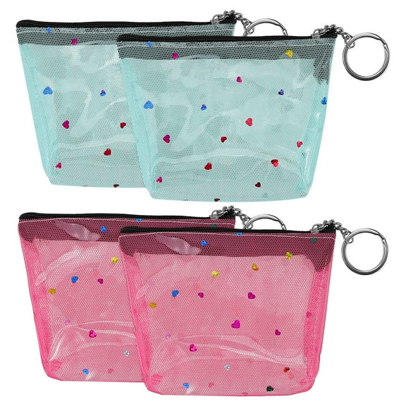 4 Pcs Women Clutch Purses for Girls Wallet Glitter Coin Pouch Travel Man